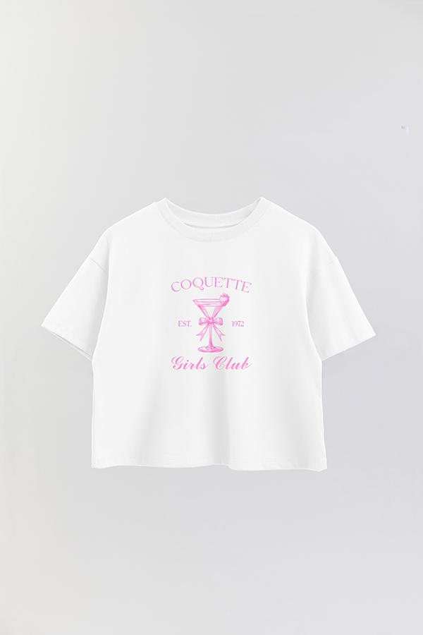 REMERA CROP ESTAMPADA COQUETTE GIRLS CLUB