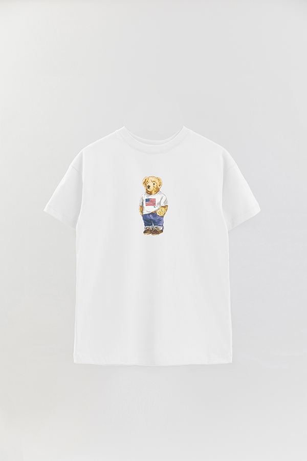 REMERA OVER ESTAMPADA UNISEX BEAR USA TSHIRT