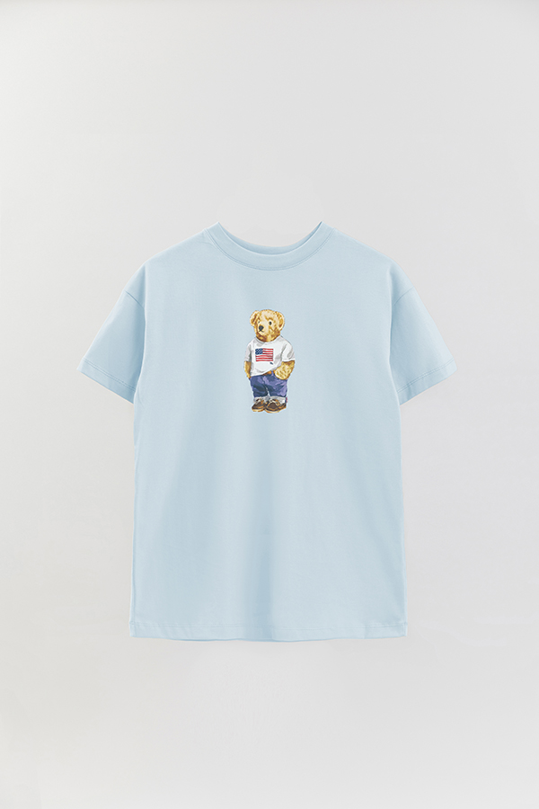REMERA OVER ESTAMPADA UNISEX BEAR USA TSHIRT