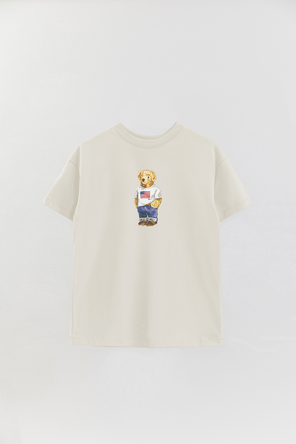 REMERA OVER ESTAMPADA UNISEX BEAR USA TSHIRT
