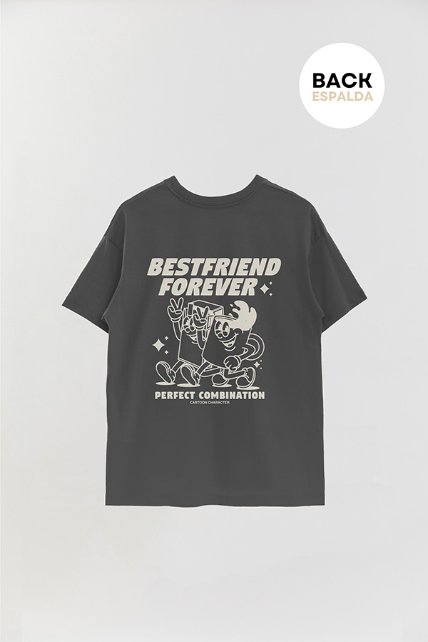 REMERA OVER FB CARTOON BEST FRIEND