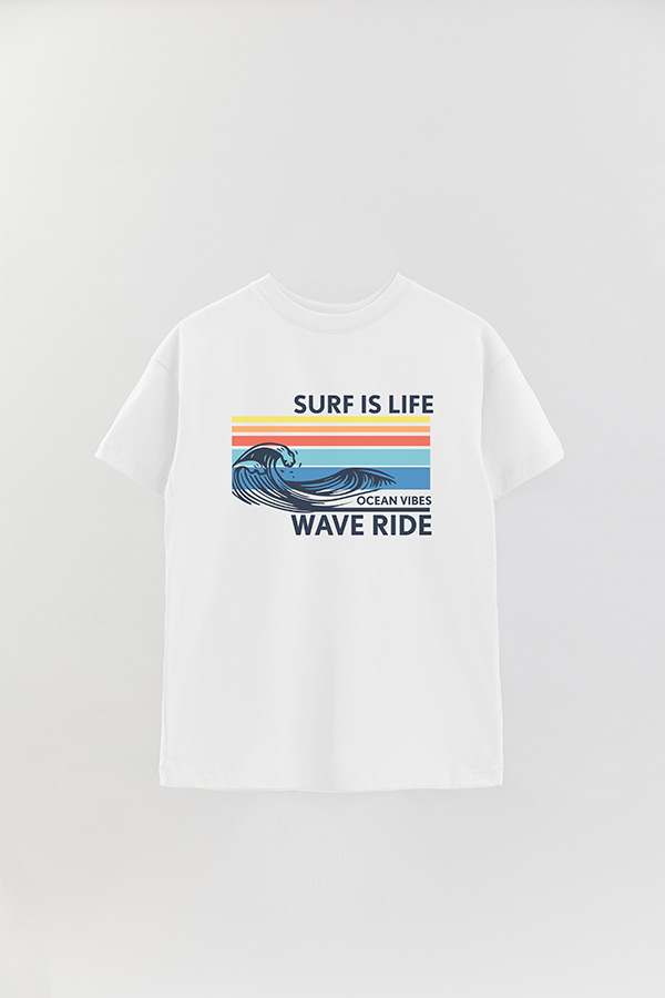 REMERA OVER ESTAMPADA SURF IS LIFE