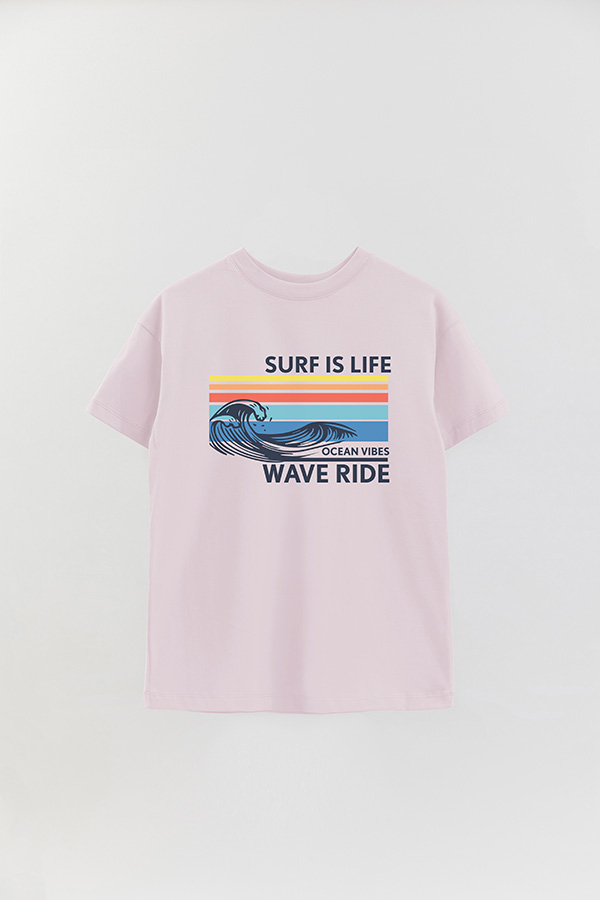 REMERA OVER ESTAMPADA SURF IS LIFE