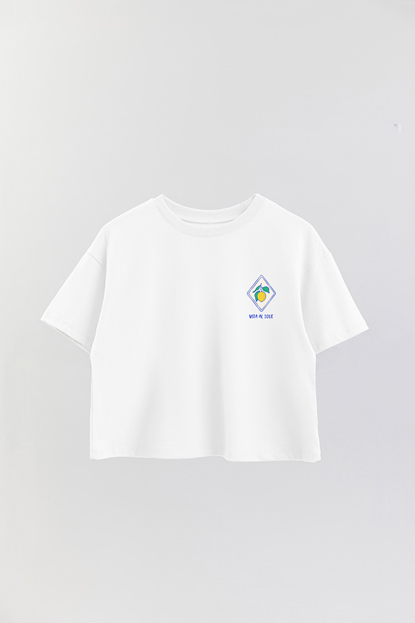 REMERA CROP FB ESTAMPADA VITA AL SOLE