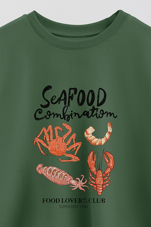 REMERA CROP ESTAMPADA SF SEAFOOD COMBO