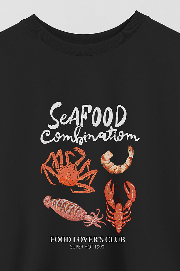 REMERA CROP ESTAMPADA SF SEAFOOD COMBO