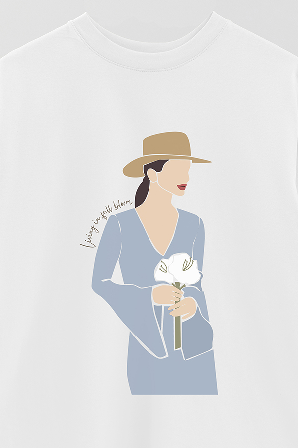 REMERA OVER ESTAMPADA LIVING IN FULL BLOOM