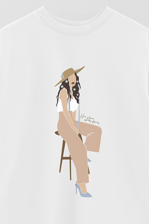 REMERA OVER ESTAMPADA HER SILENCE SPEAKS