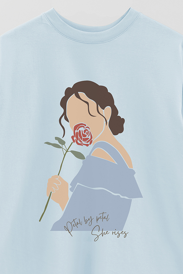 REMERA OVER ESTAMPADA PETAL BY PETAL