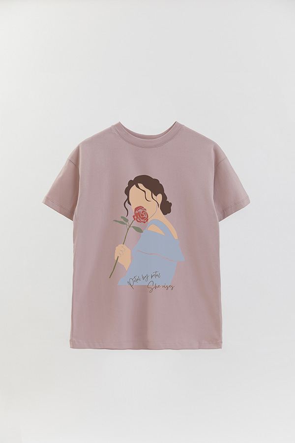 REMERA OVER ESTAMPADA PETAL BY PETAL