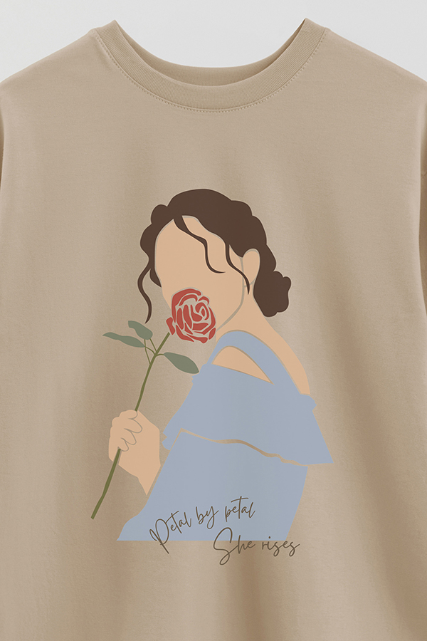 REMERA OVER ESTAMPADA PETAL BY PETAL