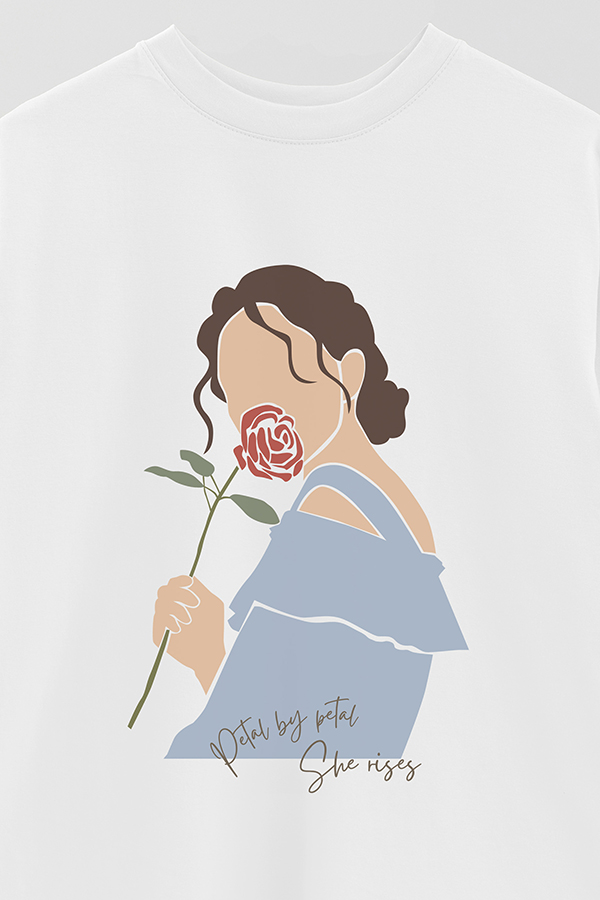 REMERA OVER ESTAMPADA PETAL BY PETAL
