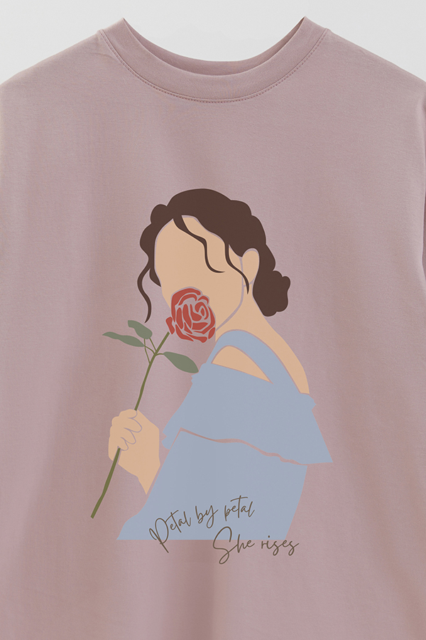 REMERA OVER ESTAMPADA PETAL BY PETAL