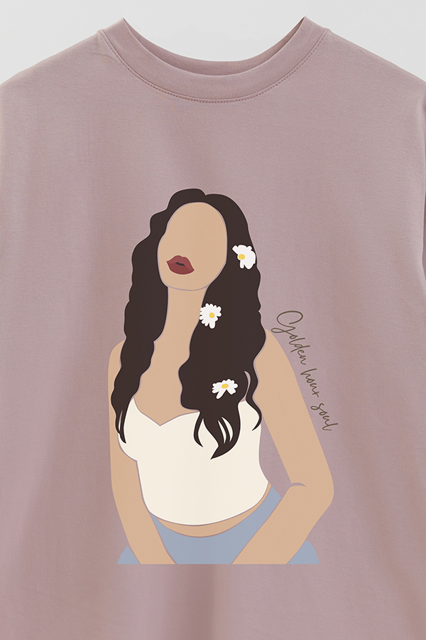 REMERA OVER ESTAMPADA GOLDEN HOUR