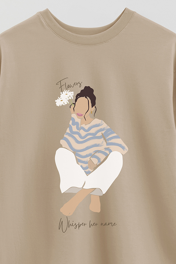 REMERA OVER ESTAMPADA FLOWERS WHISPERS