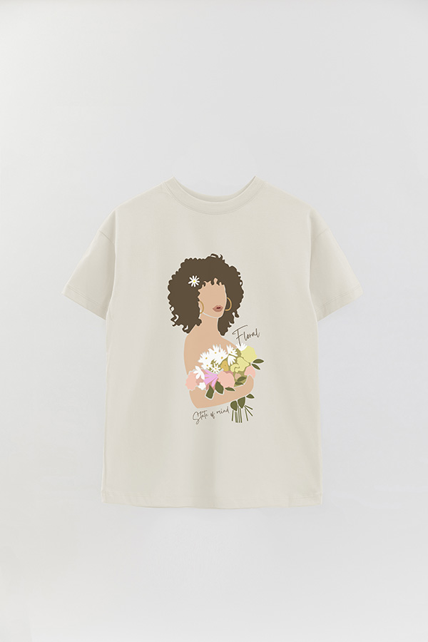 REMERA OVER ESTAMPADA FLORAL STATE OF MIND