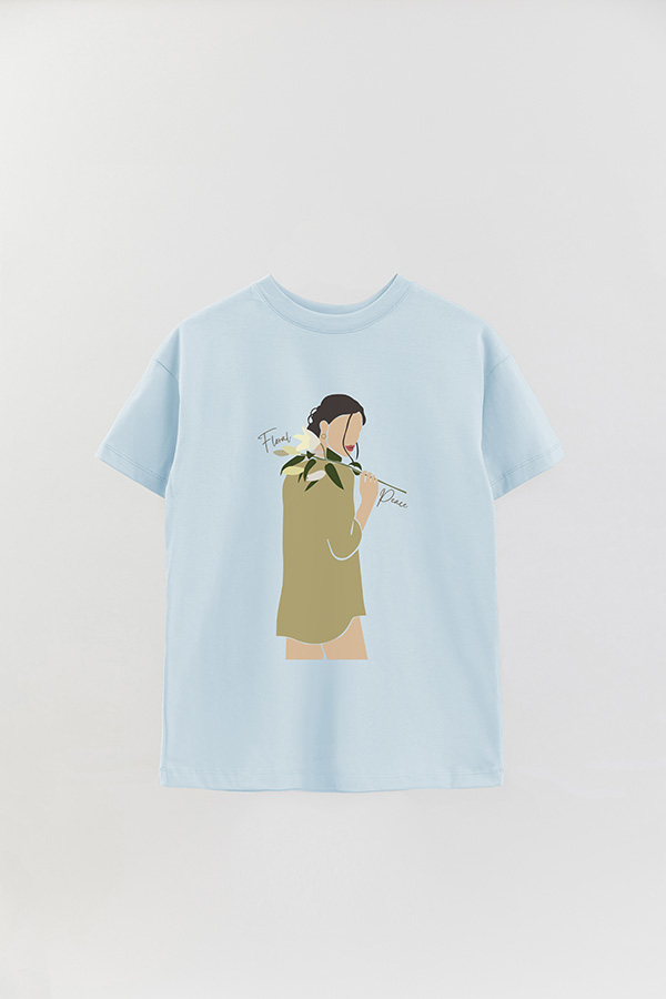 REMERA OVER ESTAMPADA FLORAL PEACE