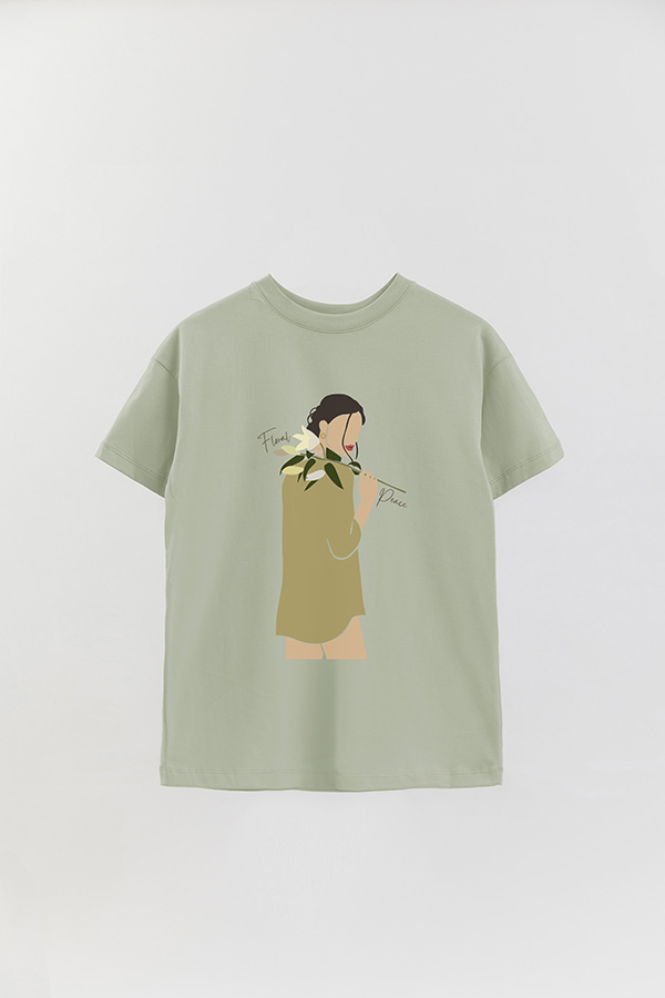 REMERA OVER ESTAMPADA FLORAL PEACE