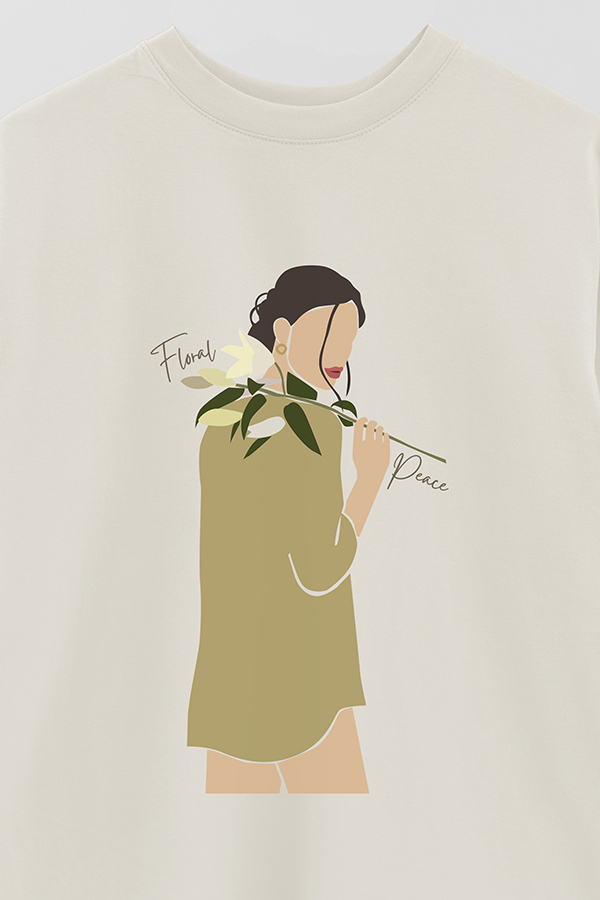 REMERA OVER ESTAMPADA FLORAL PEACE