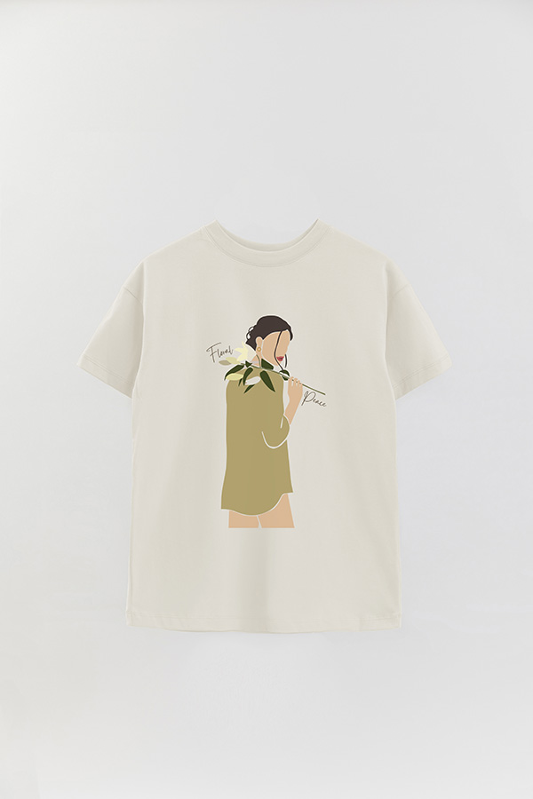 REMERA OVER ESTAMPADA FLORAL PEACE