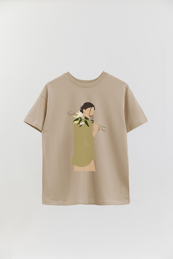 REMERA OVER ESTAMPADA FLORAL PEACE
