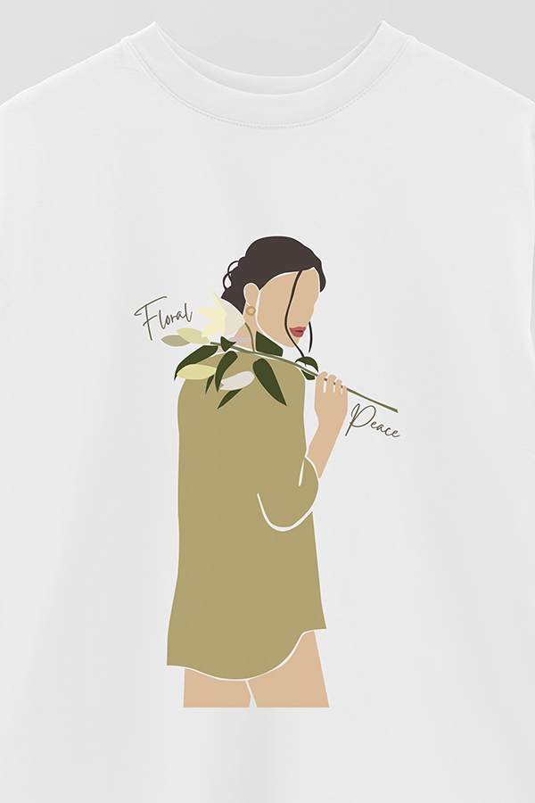 REMERA OVER ESTAMPADA FLORAL PEACE