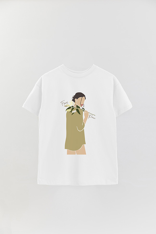 REMERA OVER ESTAMPADA FLORAL PEACE