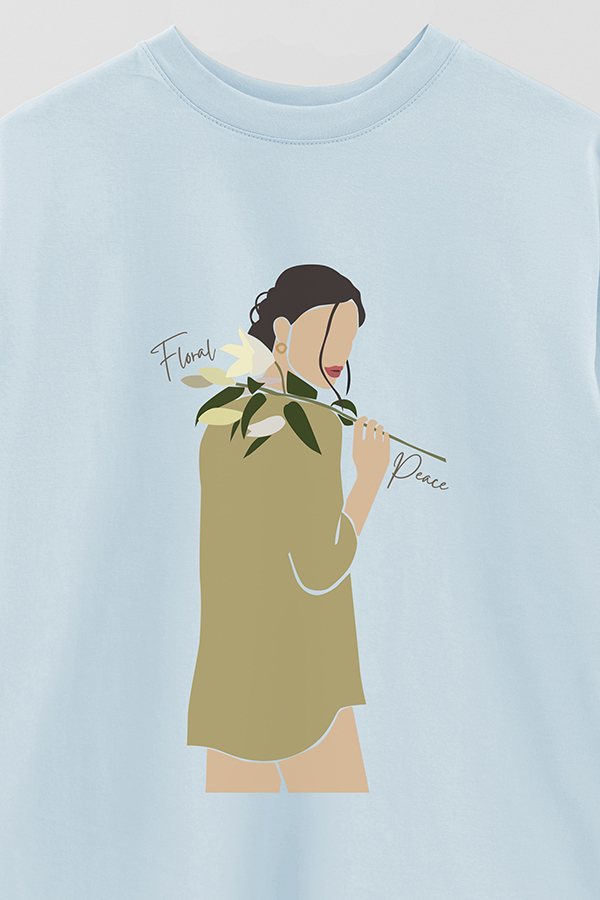 REMERA OVER ESTAMPADA FLORAL PEACE