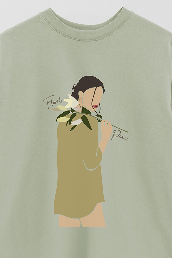 REMERA OVER ESTAMPADA FLORAL PEACE