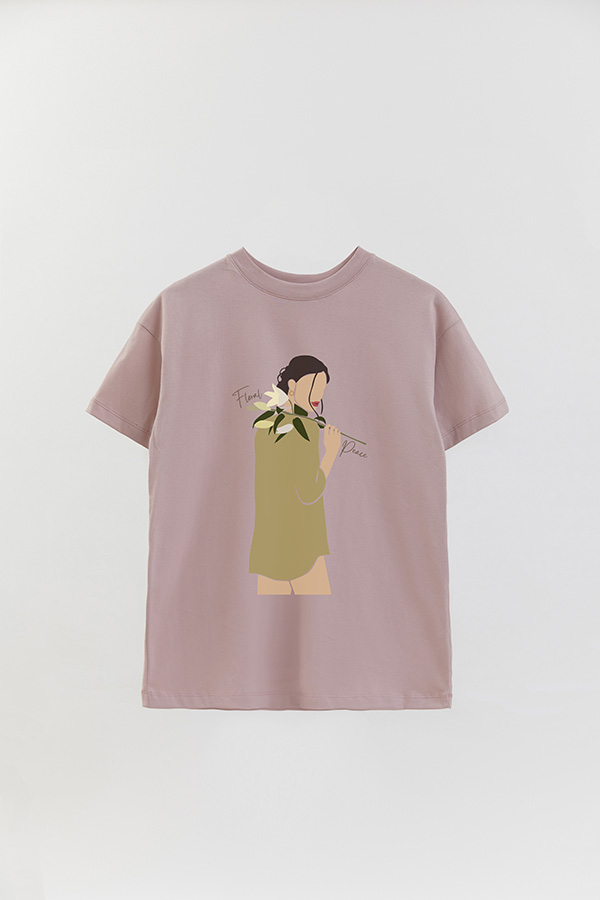 REMERA OVER ESTAMPADA FLORAL PEACE
