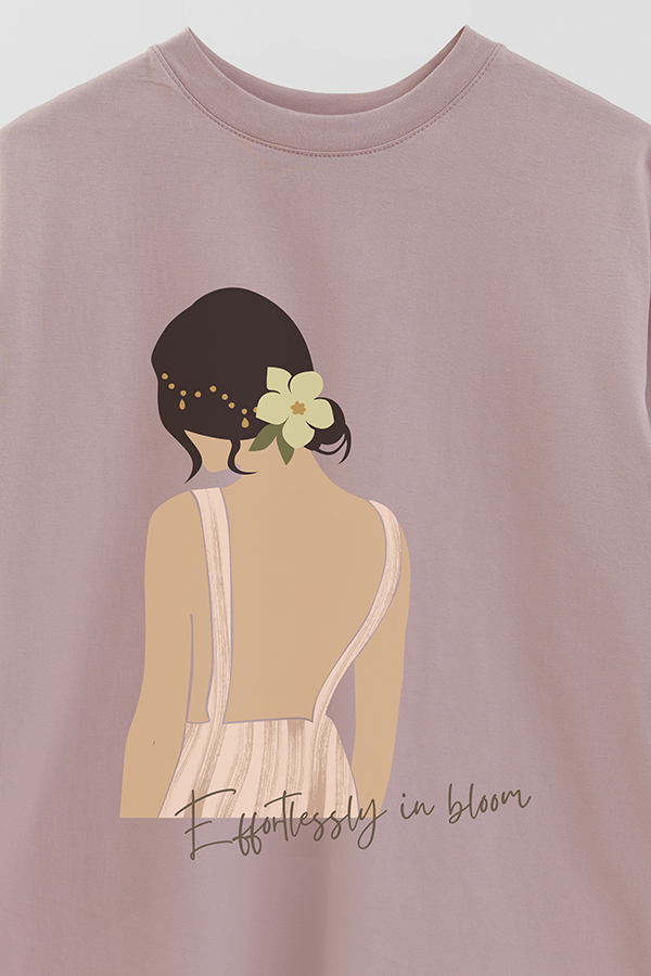 REMERA OVER ESTAMPADA EFFORTLESSLY IN BLOOM