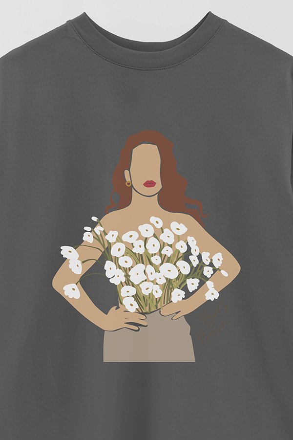 REMERA OVER ESTAMPADA BORN TO BLOSSOM