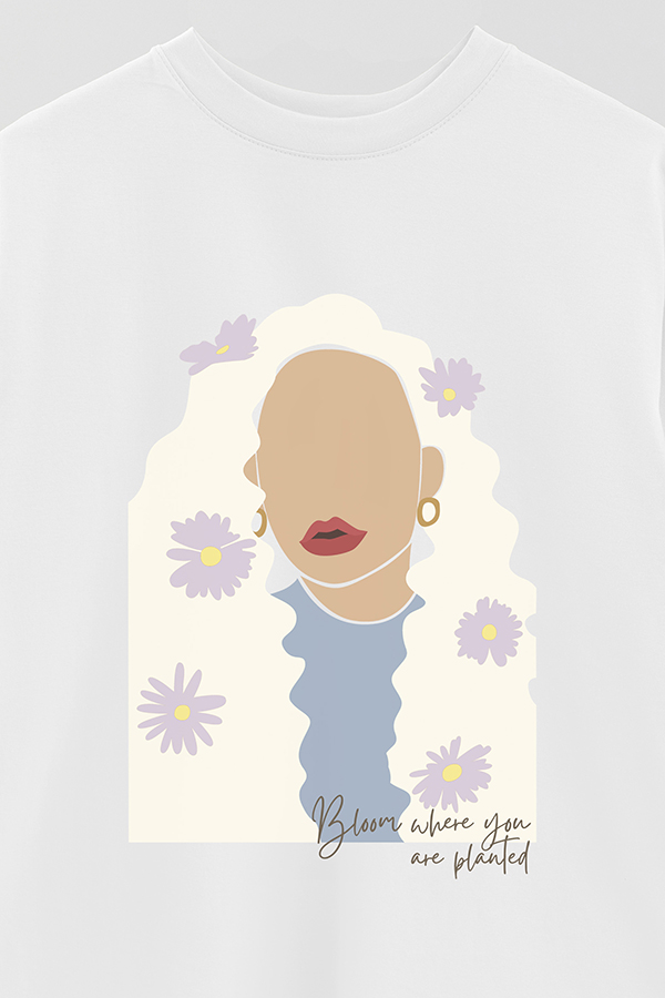REMERA OVER ESTAMPADA BLOOM WHERE YOU ARE