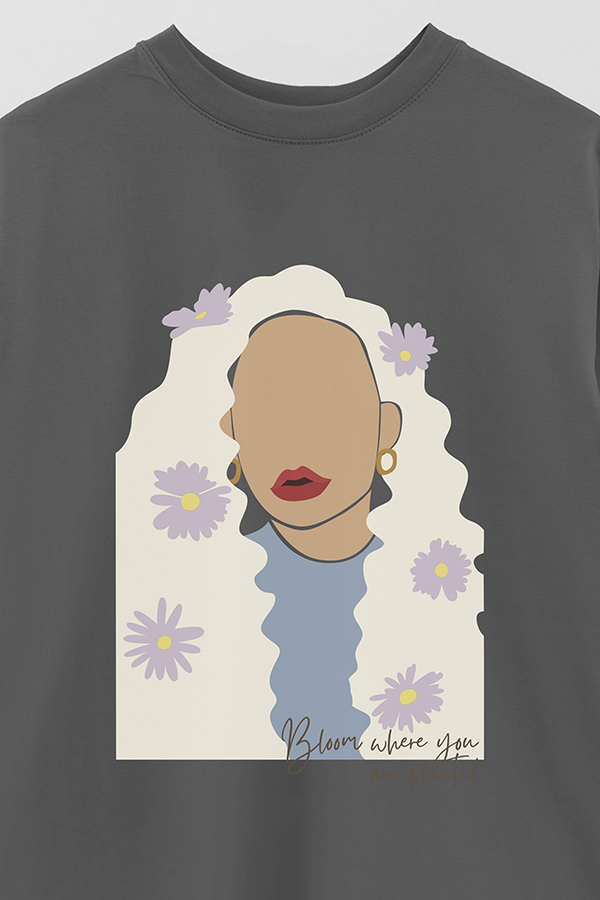 REMERA OVER ESTAMPADA BLOOM WHERE YOU ARE