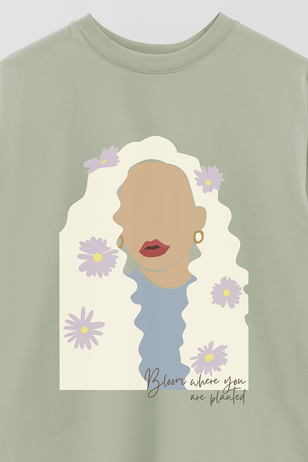 REMERA OVER ESTAMPADA BLOOM WHERE YOU ARE