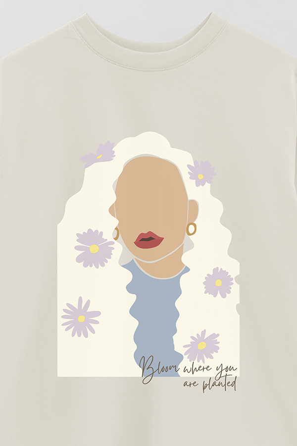 REMERA OVER ESTAMPADA BLOOM WHERE YOU ARE