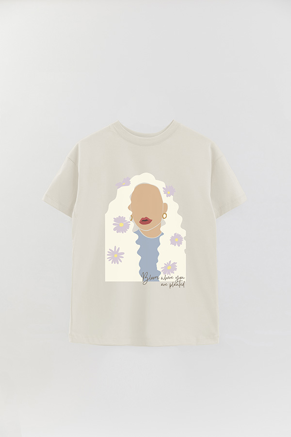 REMERA OVER ESTAMPADA BLOOM WHERE YOU ARE