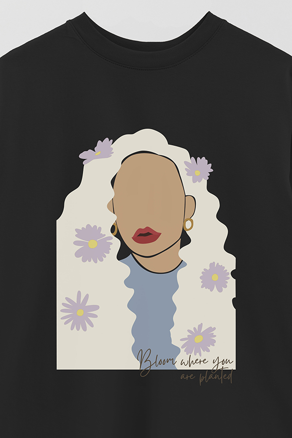 REMERA OVER ESTAMPADA BLOOM WHERE YOU ARE