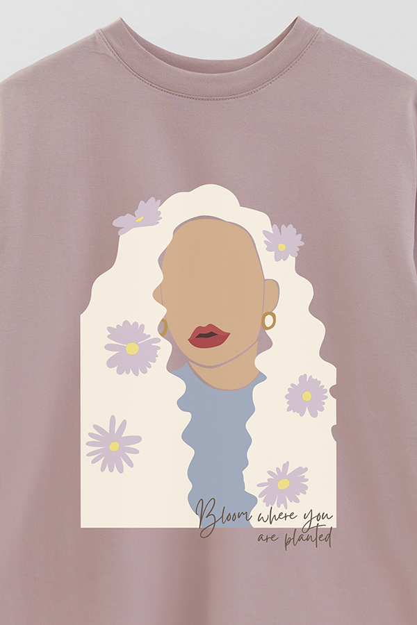 REMERA OVER ESTAMPADA BLOOM WHERE YOU ARE