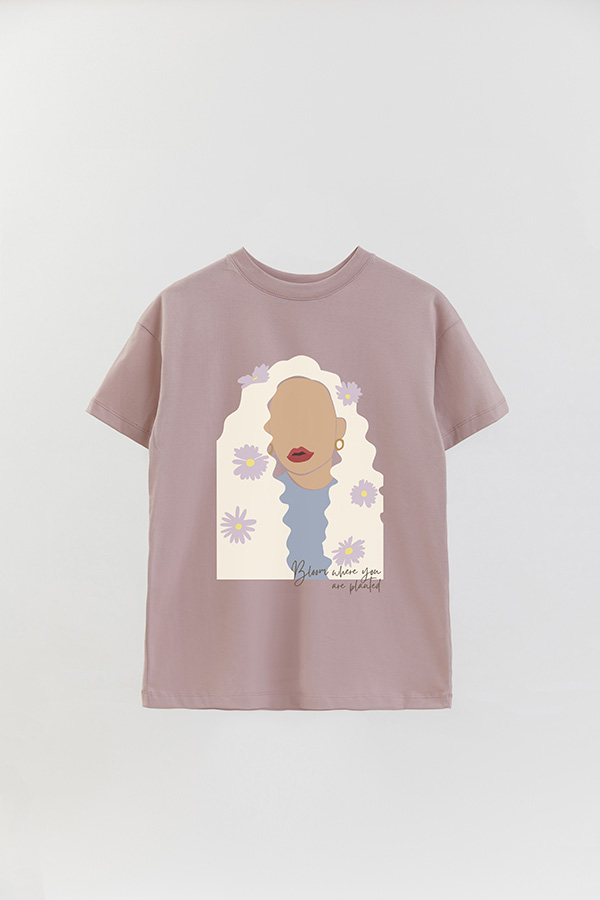 REMERA OVER ESTAMPADA BLOOM WHERE YOU ARE