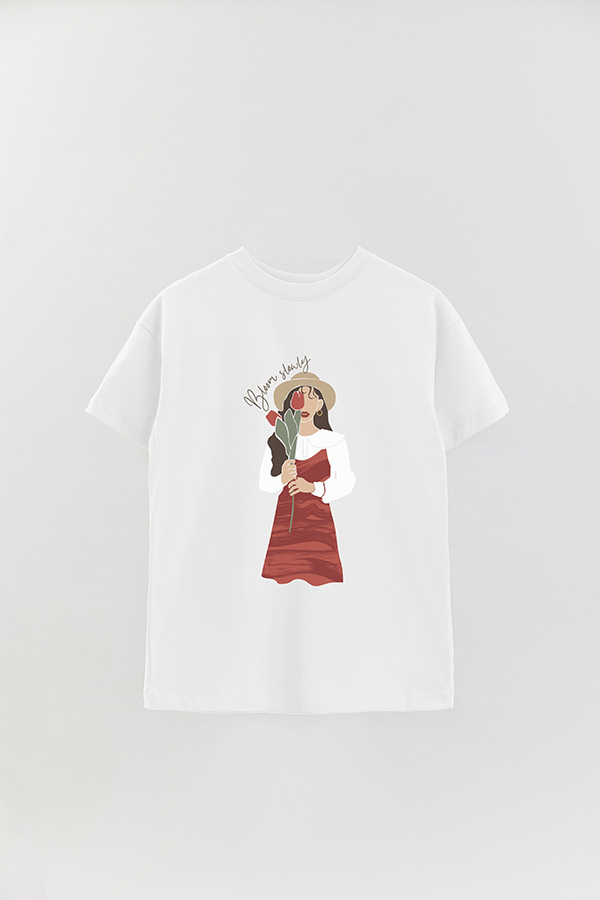 REMERA OVER ESTAMPADA BLOOM SLOWLY