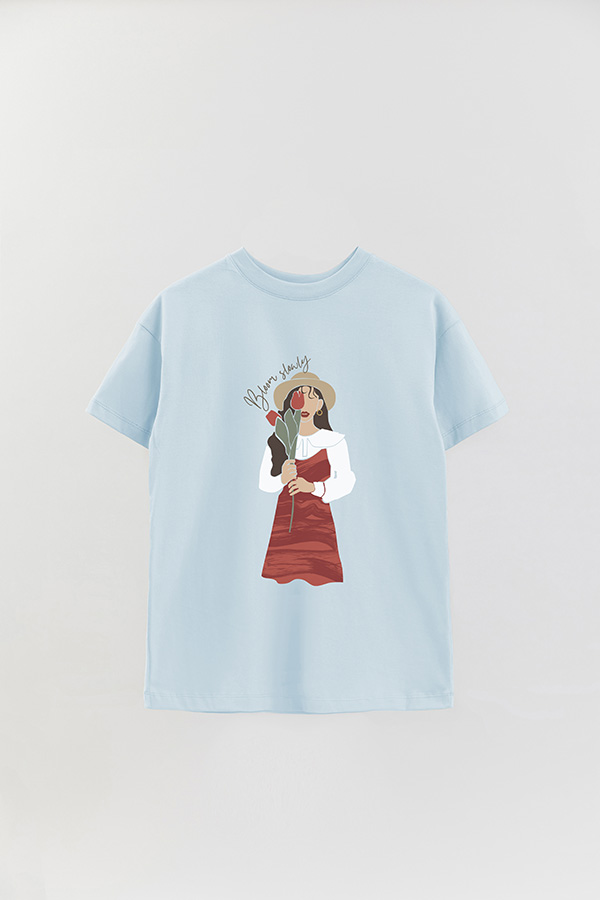 REMERA OVER ESTAMPADA BLOOM SLOWLY