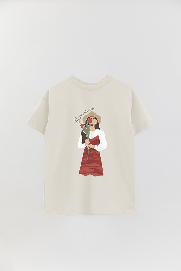 REMERA OVER ESTAMPADA BLOOM SLOWLY