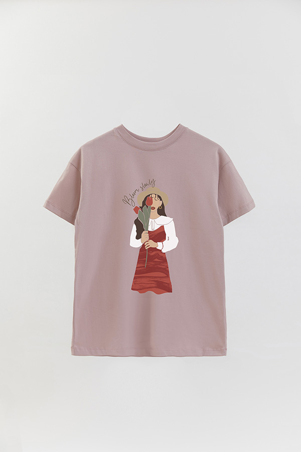 REMERA OVER ESTAMPADA BLOOM SLOWLY