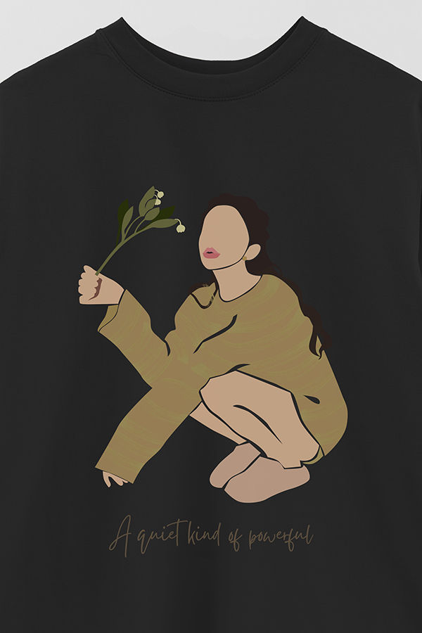 REMERA OVER ESTAMPADA A QUIET KIND OF POWERFUL