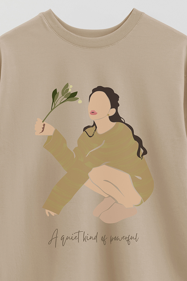 REMERA OVER ESTAMPADA A QUIET KIND OF POWERFUL