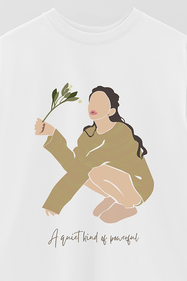 REMERA OVER ESTAMPADA A QUIET KIND OF POWERFUL