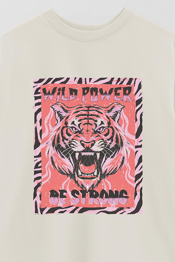 REMERA OVER ESTAMPADA WILD POWER