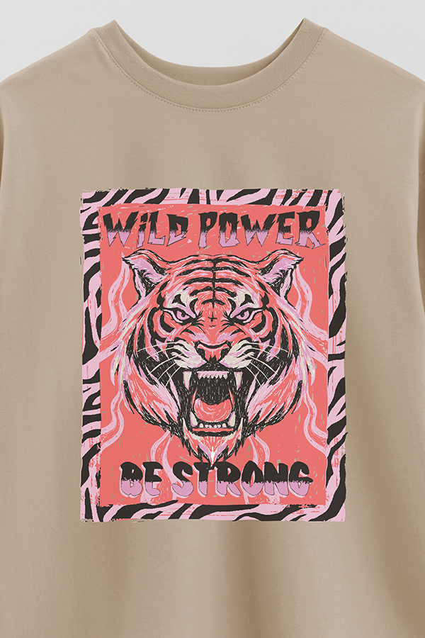 REMERA OVER ESTAMPADA WILD POWER