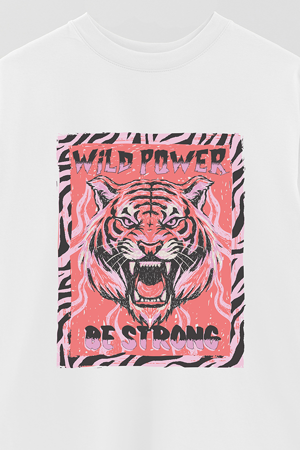REMERA OVER ESTAMPADA WILD POWER